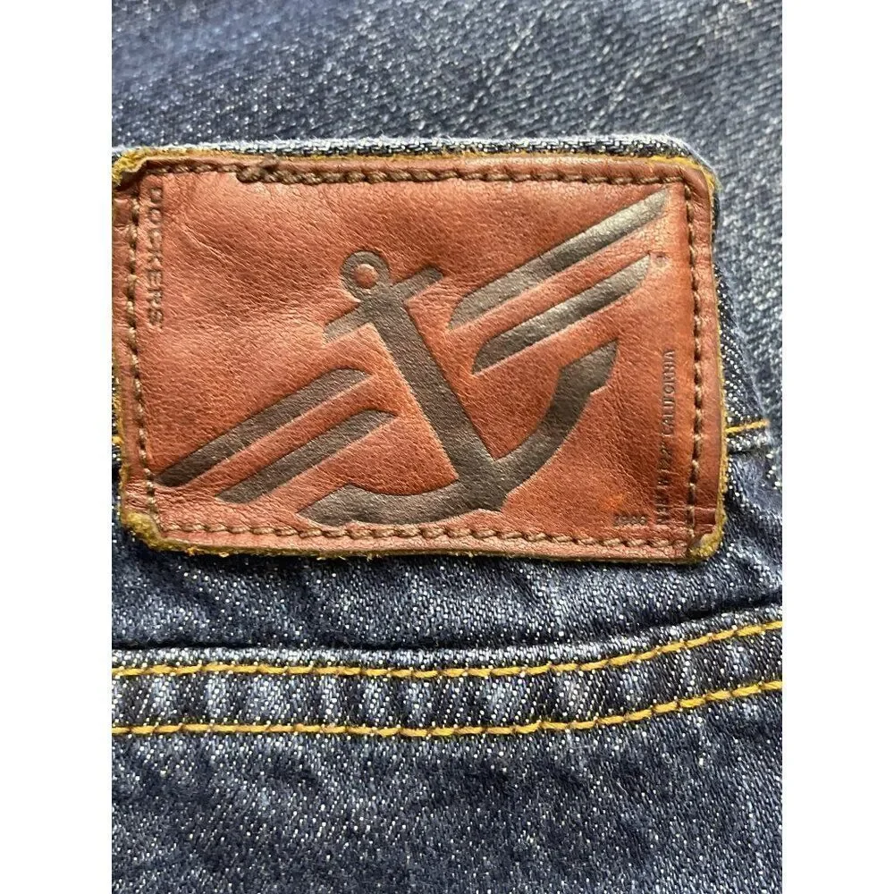 Dockers Men Dark Wash Straight Fit Denim Jeans Size 42 / 30